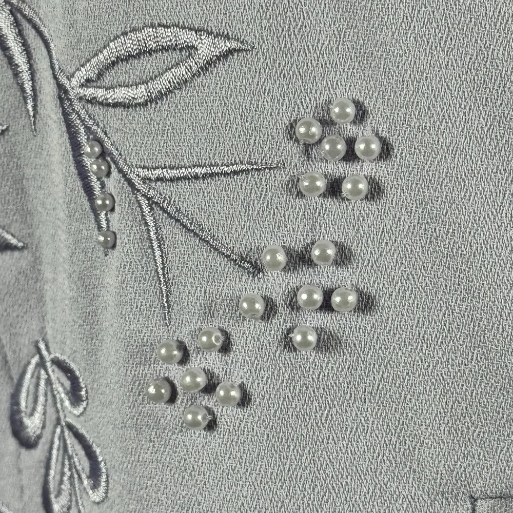 Vintage Lavender Embroidered Beaded Skirt Suit 2 Pc Womens 14 Church‎ Formal BMI
